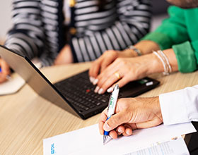 Three People Laptop Writing Diary Thumbnail 280X220