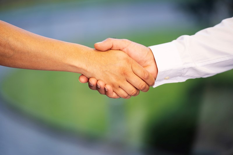Two people shaking hands